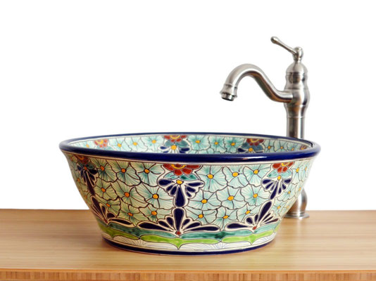 Farbiges Waschbecken in Kegelform PASION aus Mexiko