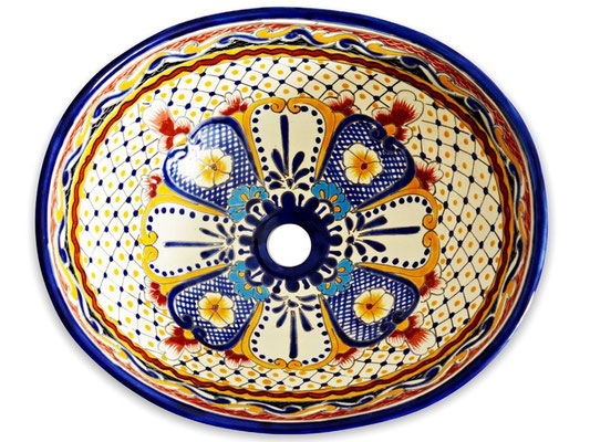 Waschbecken im Mediterran-Stil MAYA handbemalt