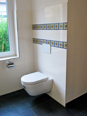 Einzigartige Bordüre mit Premium Dekorfliesen 11x11 aus Mexiko