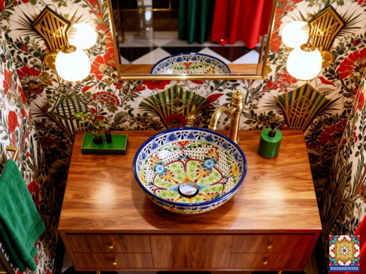 Buntes Waschbecken AVENTURA (mex3 - 39 cm)