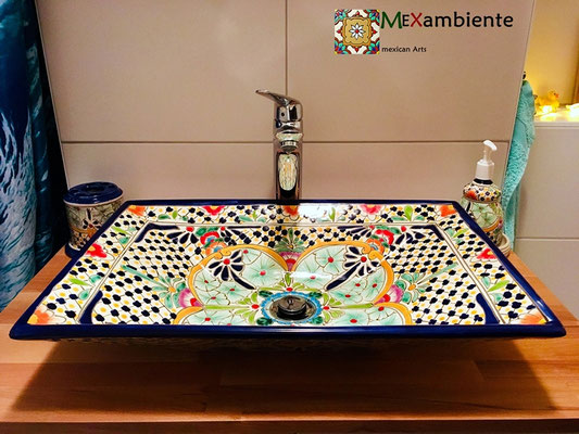 Buntes Aufsatzwaschbecken MEX6 Caribe 