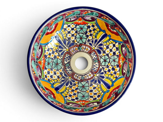 Handbemaltes Aufsatzwaschbecken aus Mexiko FRIEDA Design von Mexambiente