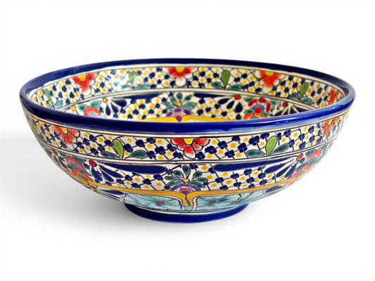 Handbemaltes Waschbecken aus mexikanischer Talavera-Keramik CARIBE