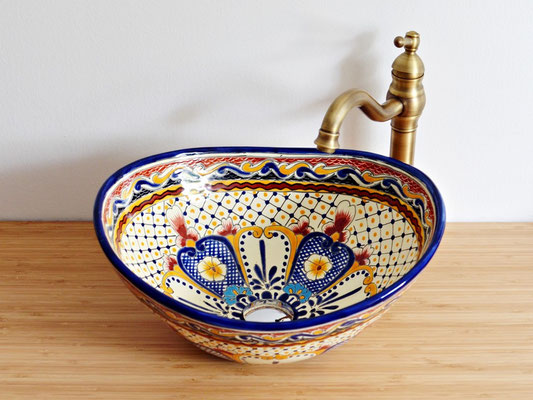Waschbecken im Mediterran-Stil MAYA handbemalt