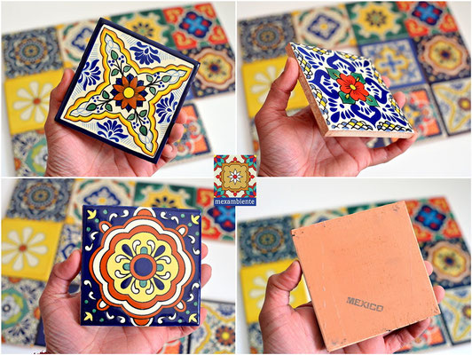 Hochwertige handbemalte mexikanische Dekorfliesen aus Keramik - Patchwork-Set
