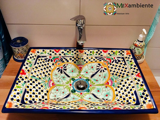 Buntes Aufsatzwaschbecken MEX6 Caribe 