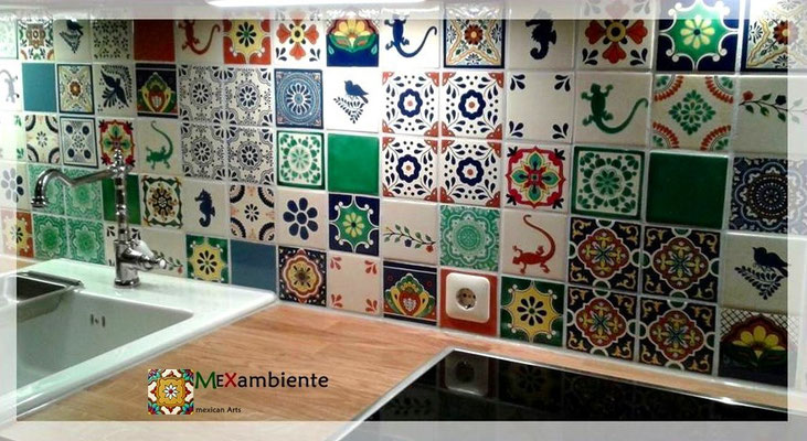 Mexambiente mexikanische Fliesen - Patchwork fliesen für die Küche