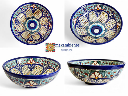 Mexikanisches Aufsatzwaschbecken Guanajuato - rund ca. 39 cm