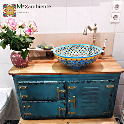 Aufsatzwaschbecken MEX3 Pavo türkis