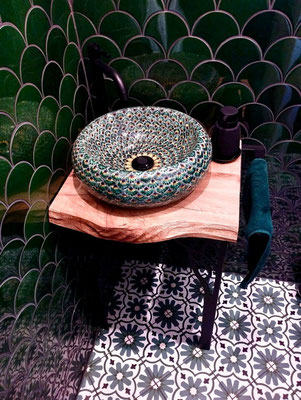 Gästebad Waschbecken Donna "PAVO VERDE"