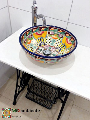 Mexambiente Waschbecken FRIDA (Nähmaschine als Waschtisch)
