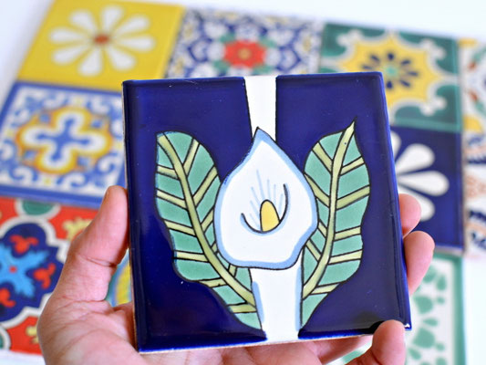 Bunte Mexikanische Fliesen Premium Qualität 11x11 cm - Handbemalte Wandfliesen