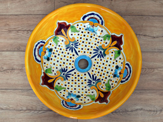 Großes Design-Aufsatzwaschbecken MEX5 Puebla - 44 cm - handbemalt