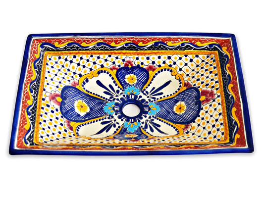 Mexikanisches Aufsatzwaschbecken rechteckig - MAYA 