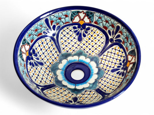 Mexikanisches Aufsatzwaschbecken Guanajuato - rund ca. 39 cm