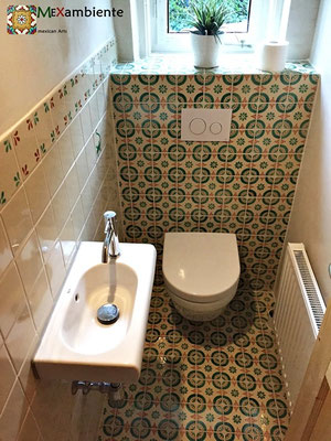 Gäste WC mit Premium Mexambiente Dekorfliesen 11x11
