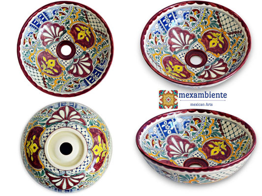 Mexambiente Waschbecken ALEGRIA, rund ca. 39 cm