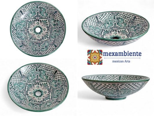 Mexikanisches Aufsatzwaschbecken MEX5 Imperial rund ca. 44 cm