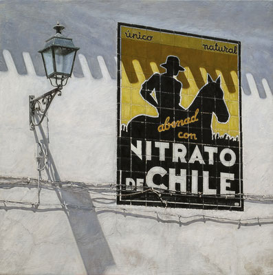 SERIE "ICONOS DEL MUNDO EN 20X20 CM" NITRATO DE CHILE Oil on board / Óleo sobre tabla 20x20 cm 2021 Nº VII / SOLD - VENDIDO