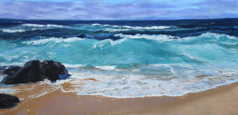 Afternoon Surf, Pastell, 30x60cm