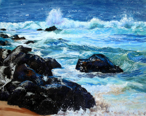 Ho´okipa Rocks, Pastell, 40x50cm