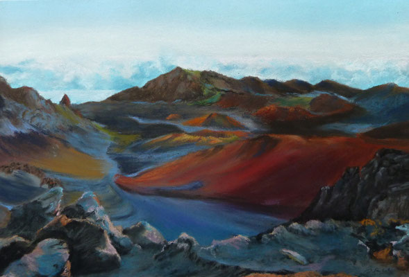 House of the Sun (Haleakala), Pastell, 30x40cm