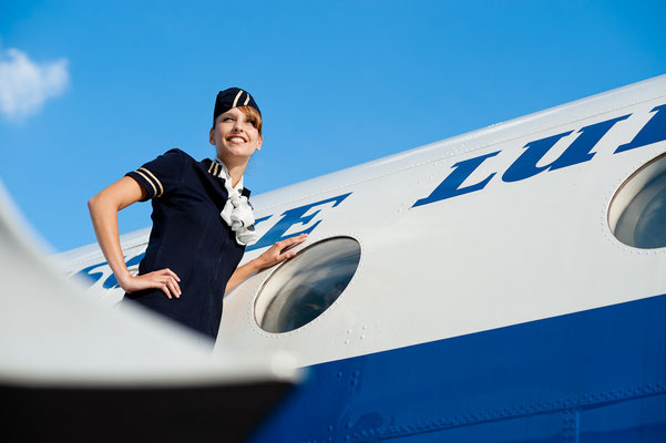 Stewardess an Interflug Maschine - fotografiert für LTM © Dirk Brzoska 