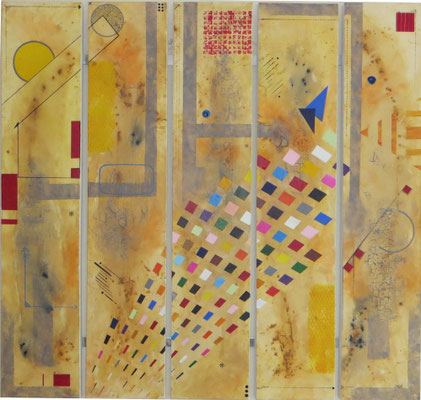 circuit imprimé - H100xL106 cm - acrylique et mixte