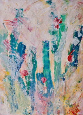 Kakteengarten (2000), Acryl auf Karton, 140x100cm 