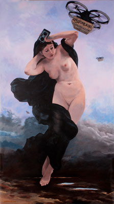 Overnight_premium_amazone.komm (2017), Acryl auf Leinwand, ca.180x100cm