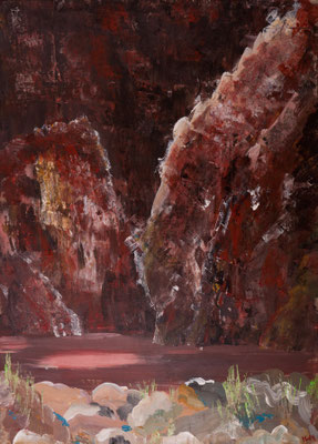 Schlucht (2002), Acryl auf Karton, ca. 140x100cm