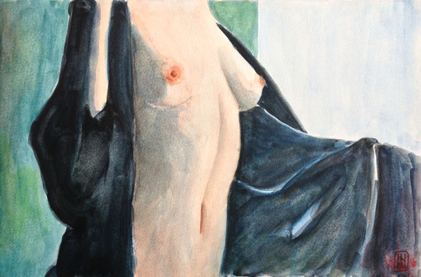 Ancien Régime: La robe (2016), Aquarell, ca. 25x37cm