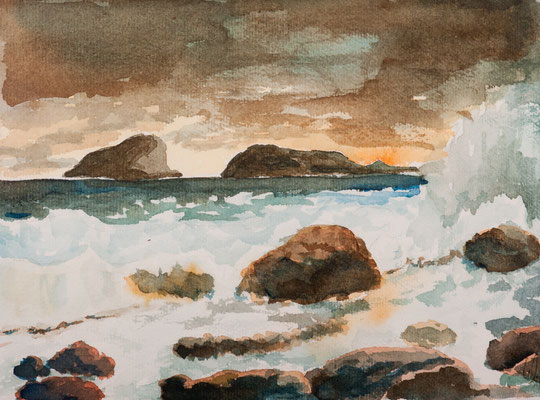 Nordische Küste (1996), Aquarell, ca. 22x17cm