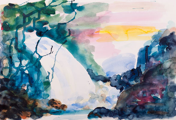 Wasserfall (2015),  Aquarell, ca. 59x40cm