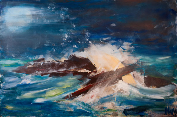 Schiffbruch (2003), Acryl auf Leinwand, 120x180cm 