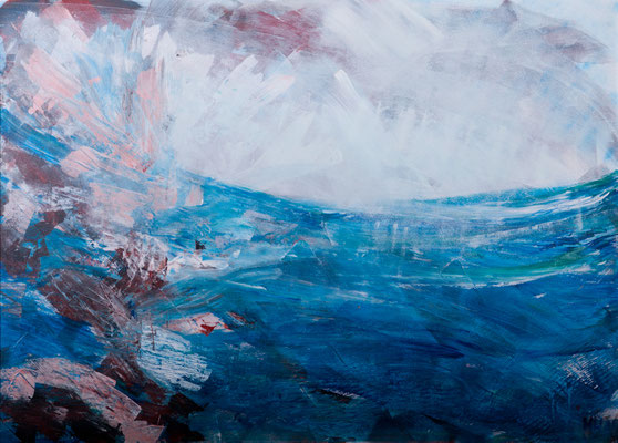Woge (2001), Acryl auf Karton, 100x140cm