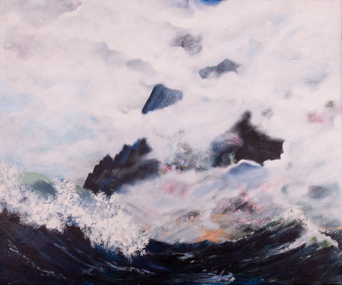 Ferne Welten (2015), Acryl auf Leinwand, 100x120cm