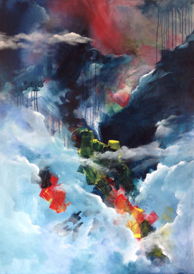 Götterdämmerung (2016), Acryl auf Leinwand, 140x100cm