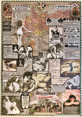 Nervenkraft für Kaiser und Vaterland (2019), Collage, ca. 58x40cm