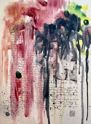 Love Letter No. 3 (2026), Collage auf Aquarellpapier, 44x32cm
