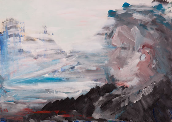 Blick zurück (2003), Acryl auf Leinwand, 100x140cm