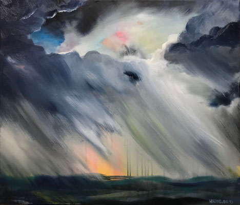 Kaltfront (2018), Öl und Acryl auf Leinwand, 58x70cm