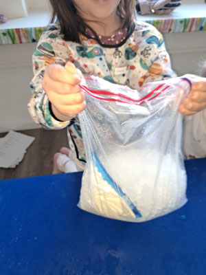 The children making their own ice cream i