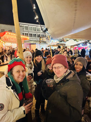 The CK team celebrating at the Christmas market in Baden