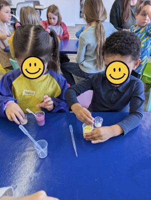 The children learning through play and experiements