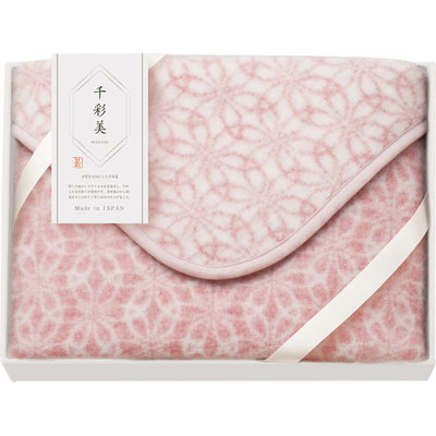 千彩美（七宝）　ひざ掛け ピンク　4,400円