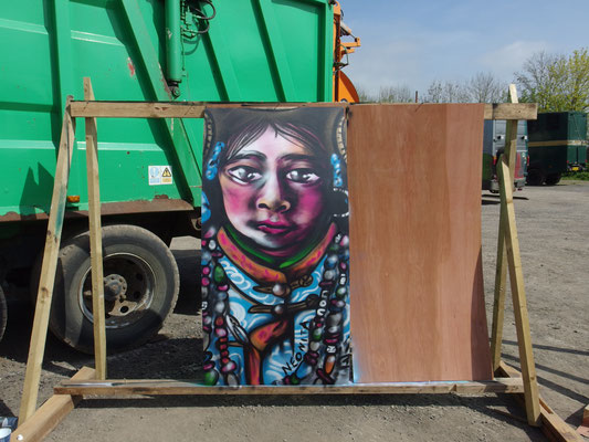 Paintings for Pootopia, Glastonbury, 2014