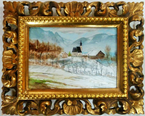 STEINBACH, Winter - 2015 - Öl auf Holz - 18 x 12 cm