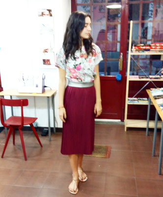 falda con plisado soleil