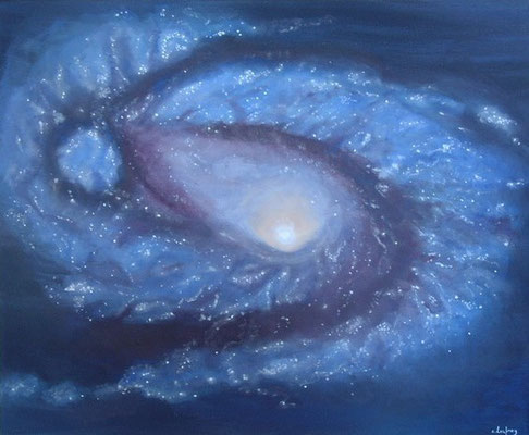 "Galaxie spirale" - acrylique - 50 x 61 cm